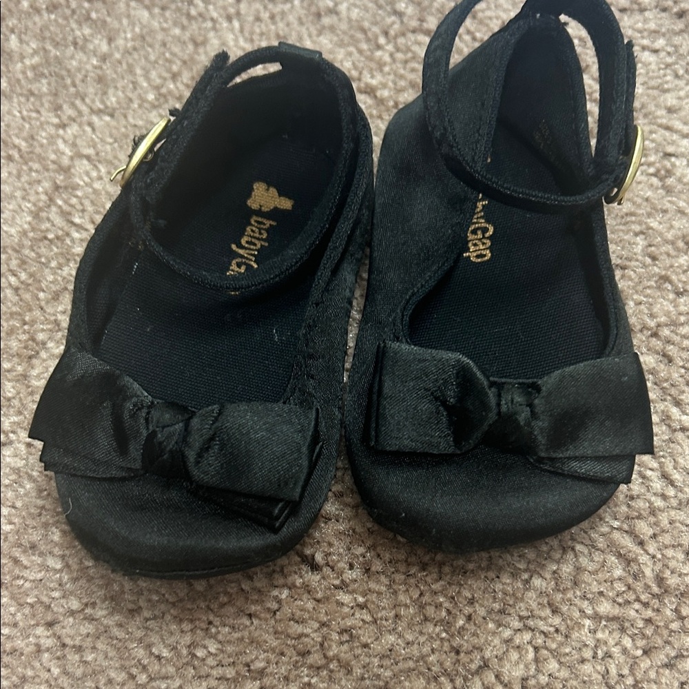 GAP Elegant Black Bow Kids Dress Shoes BinA 101 101a